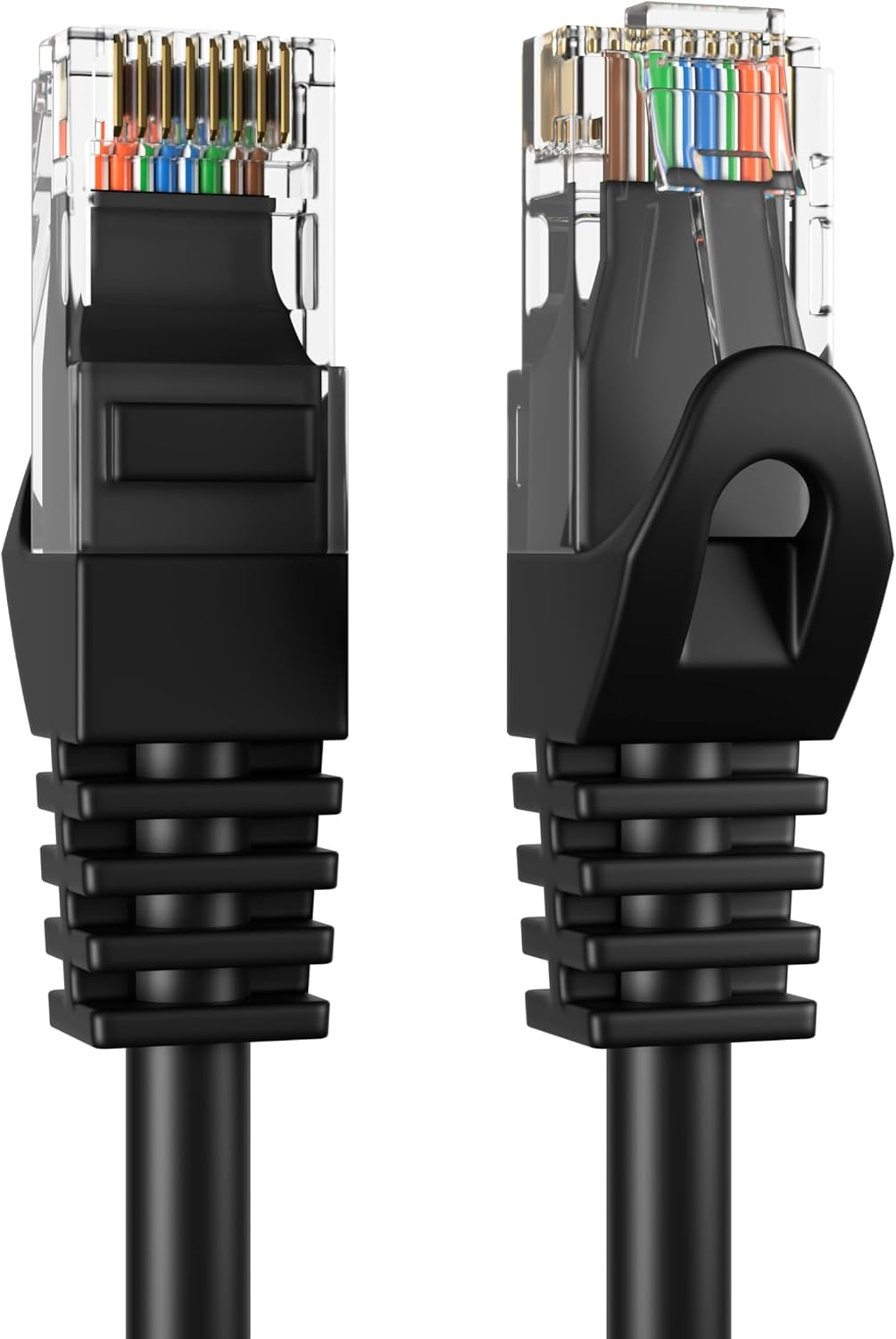 Cat5E 75FT Network Ethernet Patch Cable, 350Mhz Internet Wire, Compatible with PC, Laptop, Modem, Router, Tvs, Printer Cord, Consoles for Home and Office, Black