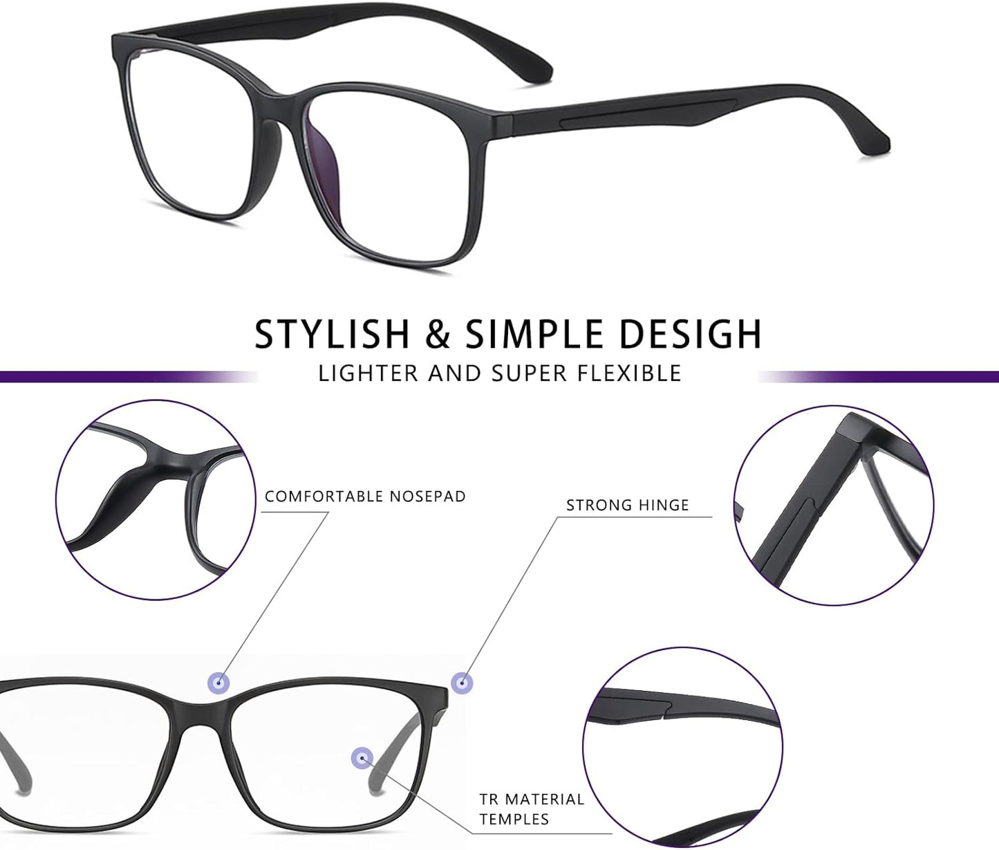 Blue Light Blocking Glasses Computer Glasses Blue Light Glasses for Women and Men with Reading Gaming Glasses (Frosting)