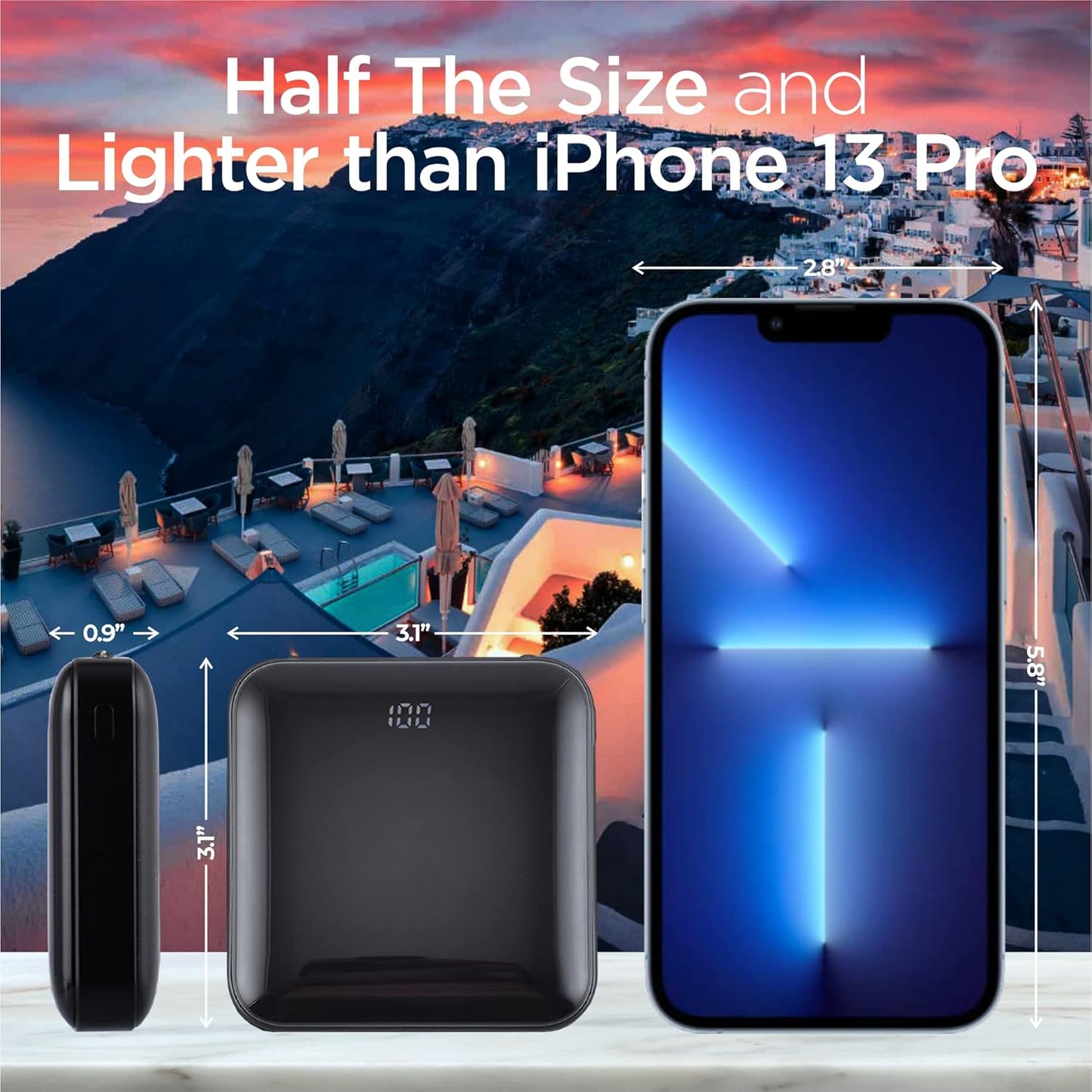 Premium Smallest & Lightest Power Bank Mini Portable Charger 10000Mah Battery Pack