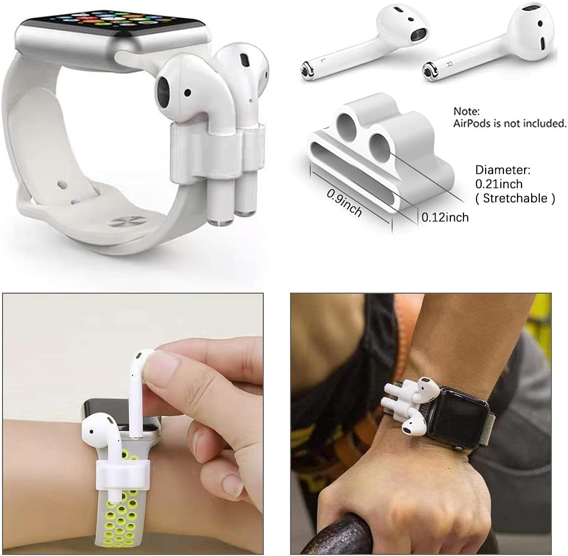 Airpods Case, 12 in 1 Silicone Airpods Accessories Set Protective Cover, Compatible with Apple Airpods Charging Case,Watch Band Airpods Holder/Ear Hooks/Keychain//Carrying Box