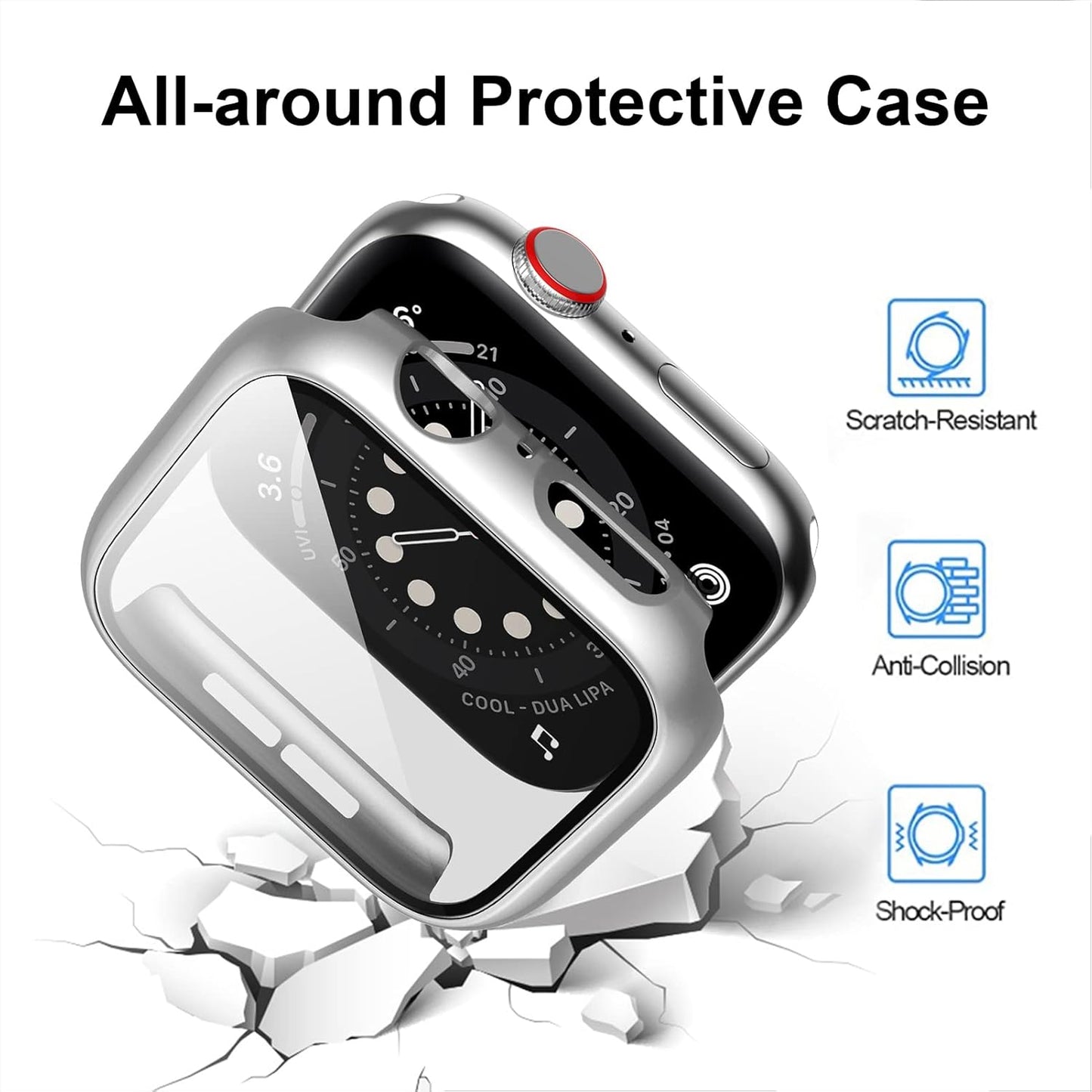 12 Pack Case for Apple Watch 38Mm Series 3/2/1 with Tempered Glass Screen Protector, Full Hard PC Ultra-Thin Scratch Resistant Bumper HD Protective Cover for Iwatch Accessories