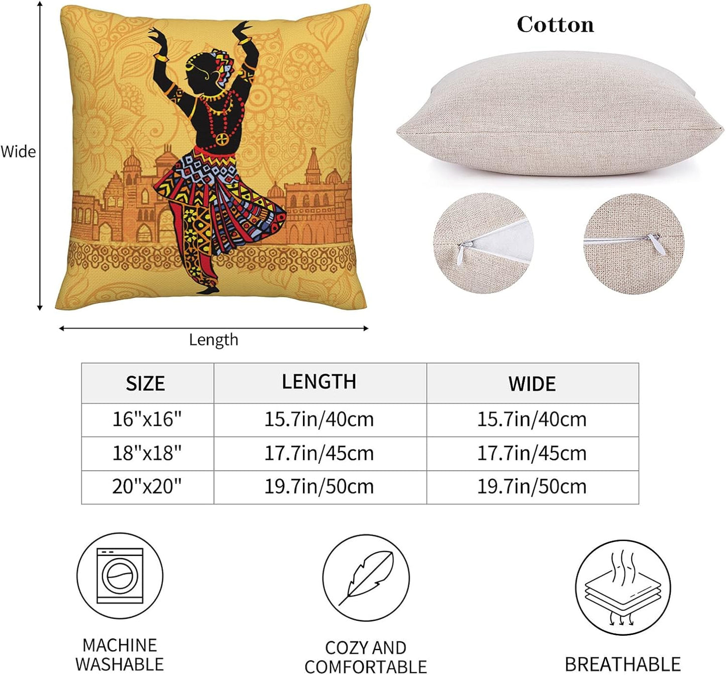 Pmzrao African American Women Throw Pillow Covers 18X18 Inchestribe Lady Decorative Deco Square Pillow Cases for Outdoor Patio Living Room Sofa Bed Couch Home Decor Set of 4 Linen
