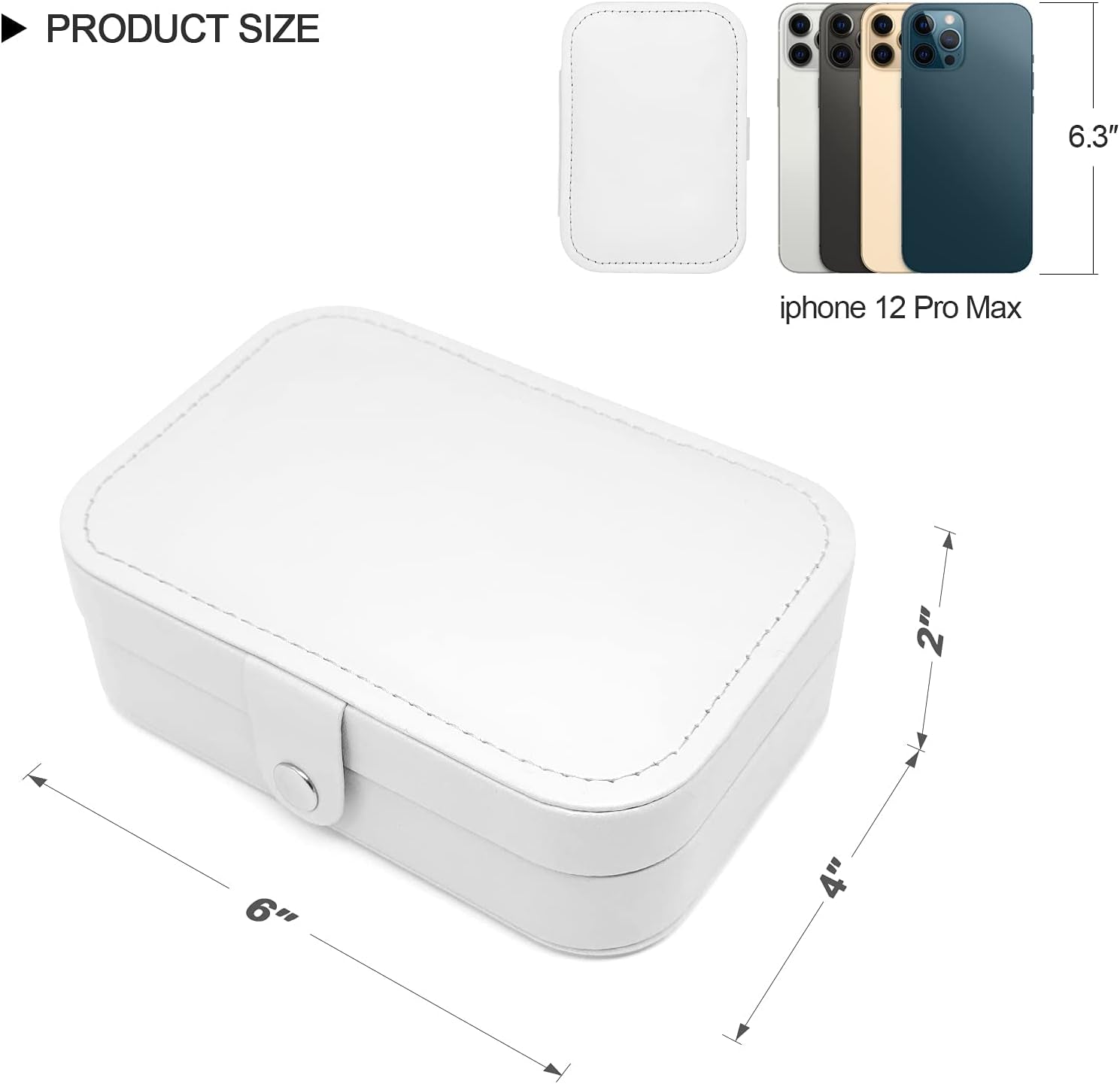 Small Jewelry Box - Mini Jewelry Box - Women Travel Jewelry Case, Portable Small Jewelry Organizer for Rings Earrings Necklace, Gifts for Girls Women (White)