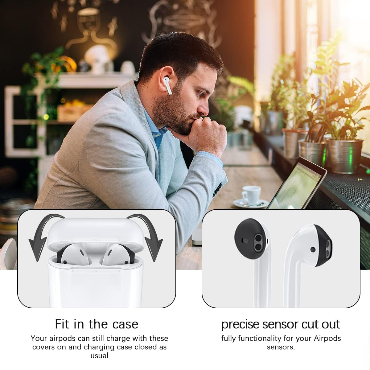 Airpods Case, 12 in 1 Silicone Airpods Accessories Set Protective Cover, Compatible with Apple Airpods Charging Case,Watch Band Airpods Holder/Ear Hooks/Keychain//Carrying Box