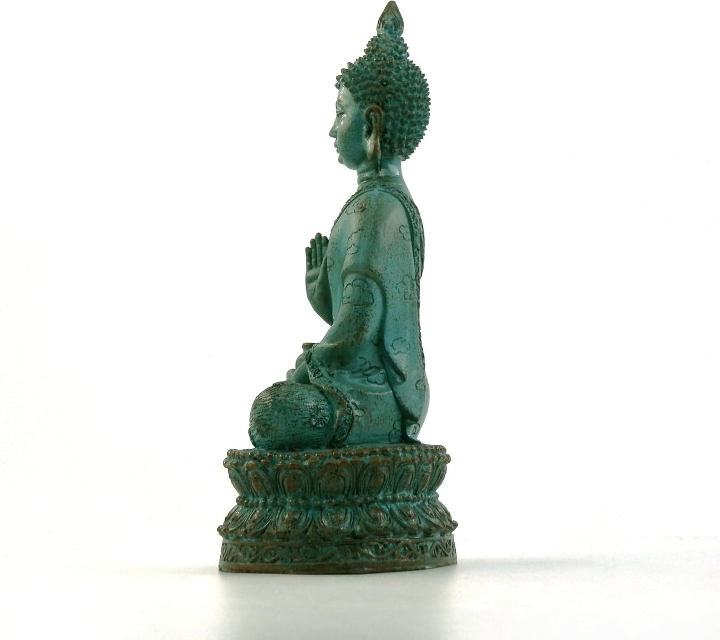 Thai Sitting Buddha Statue for Home Decor Verdigris 6.7"