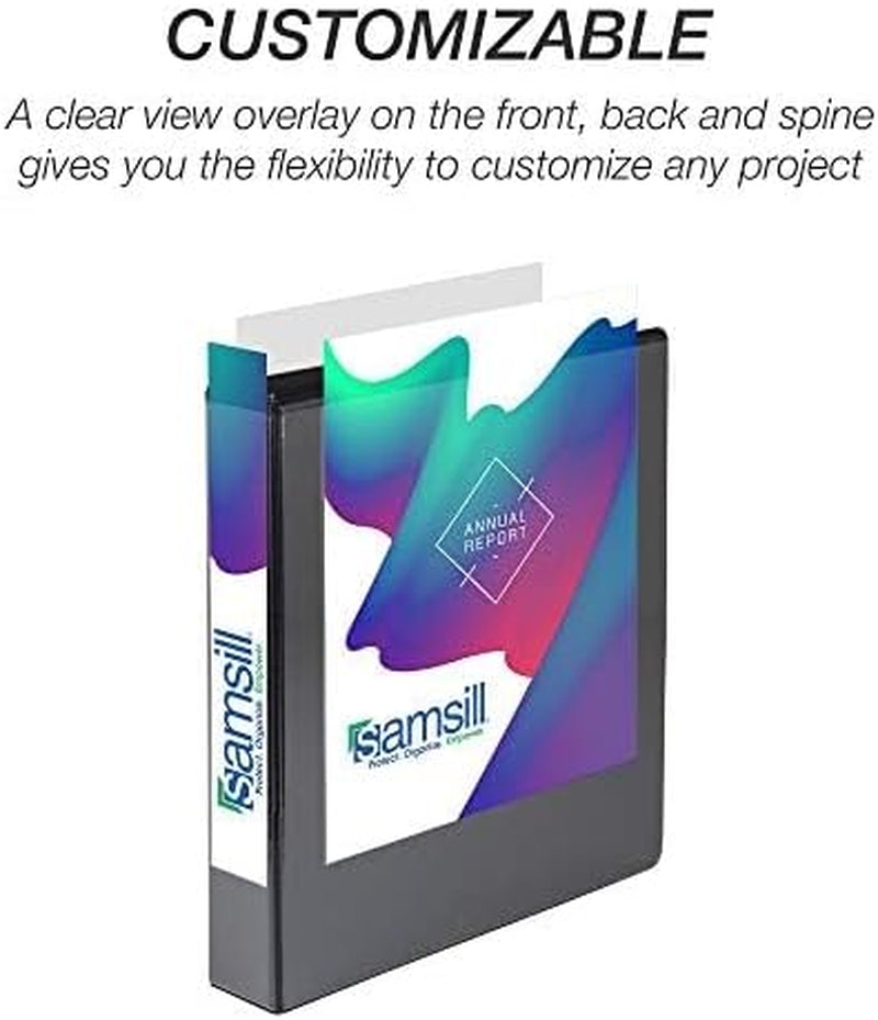 Durable 1.5 Inch 3 Ring Binder, Made in USA, D Ring Binder, FSC 100% Recycled Chipboard, Black, 4 Pack