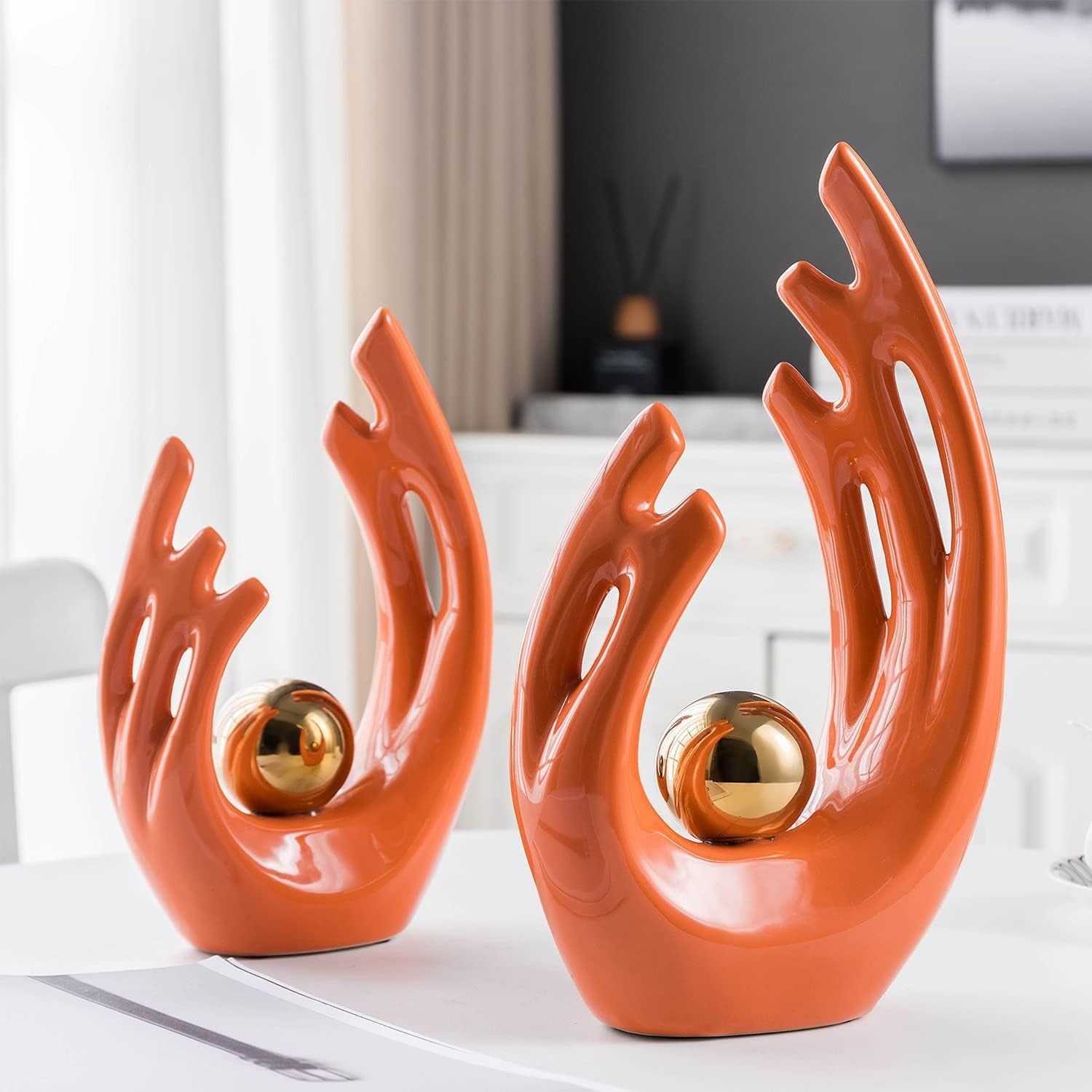 Modern Living Room Decor Art Ceramic Statues for Home Decor Accents Dining Table Decorations for Living Room Office Bedroom Kitchen Apartment Decor