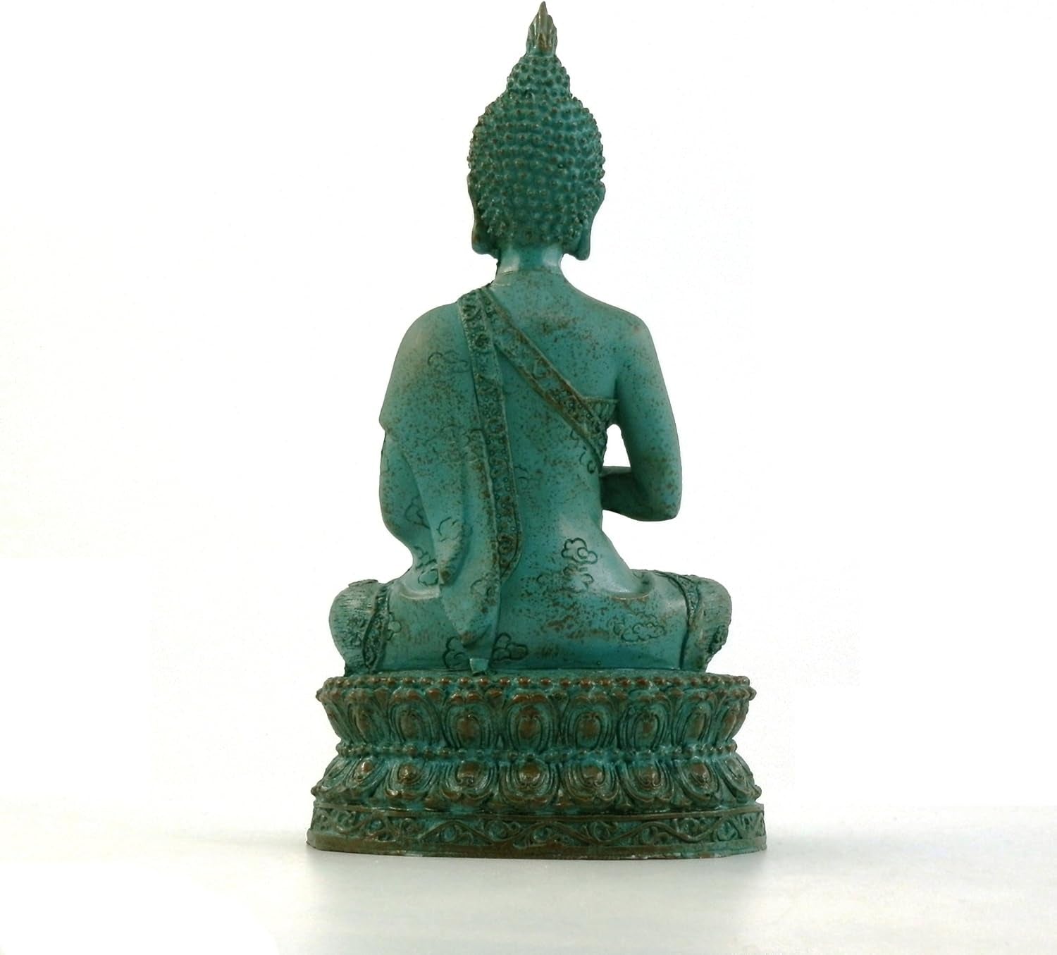 Thai Sitting Buddha Statue for Home Decor Verdigris 6.7"