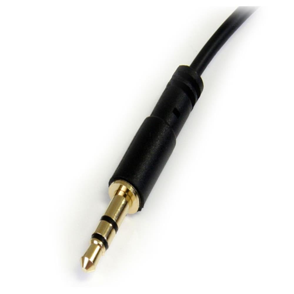 .Com 1 Ft. (0.3 M) Right Angle 3.5 Mm Audio Cable - 3.5Mm Slim Audio Cable - Male/Male - Aux Cable (MU1MMSRA), Black