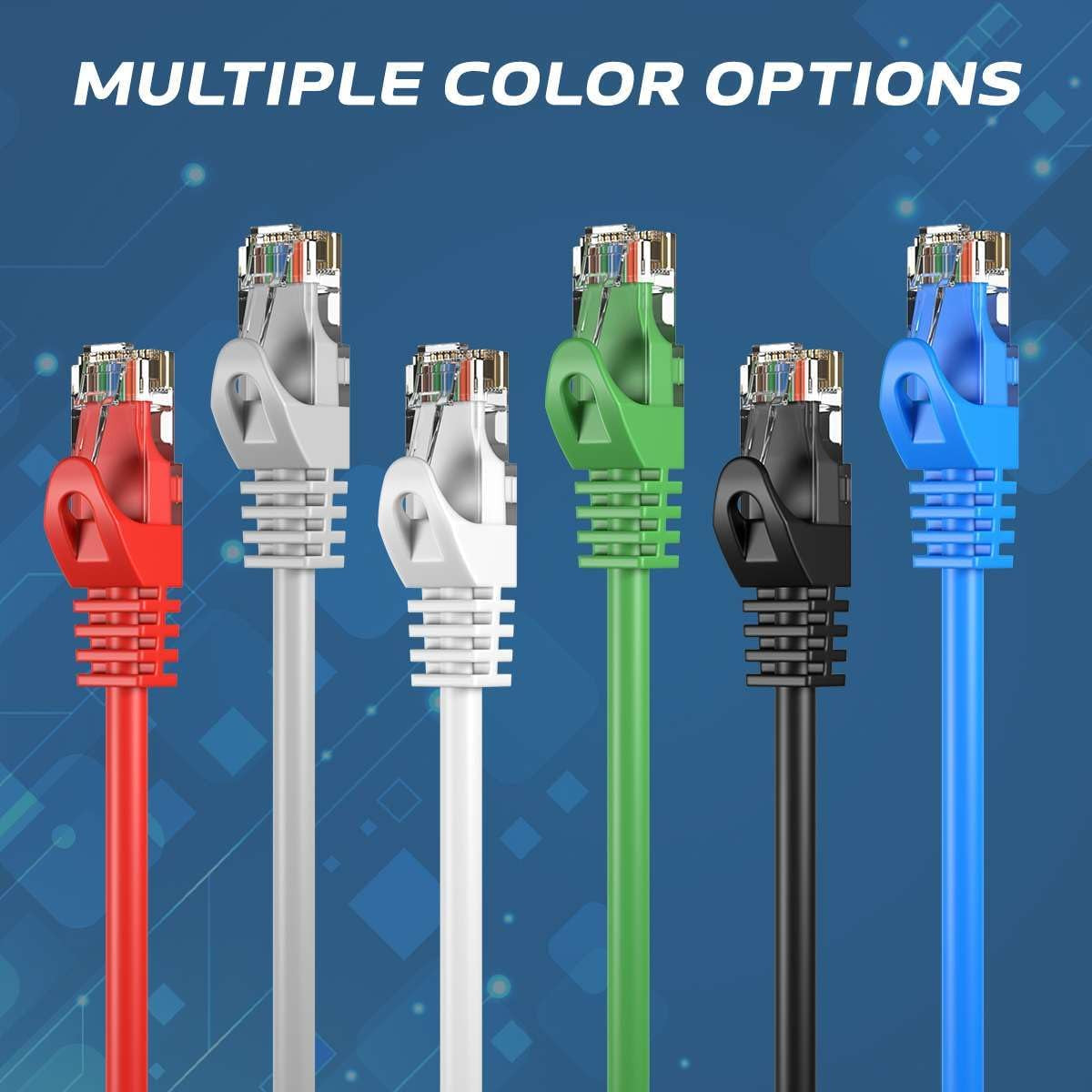 Cat5E 75FT Network Ethernet Patch Cable, 350Mhz Internet Wire, Compatible with PC, Laptop, Modem, Router, Tvs, Printer Cord, Consoles for Home and Office, Black
