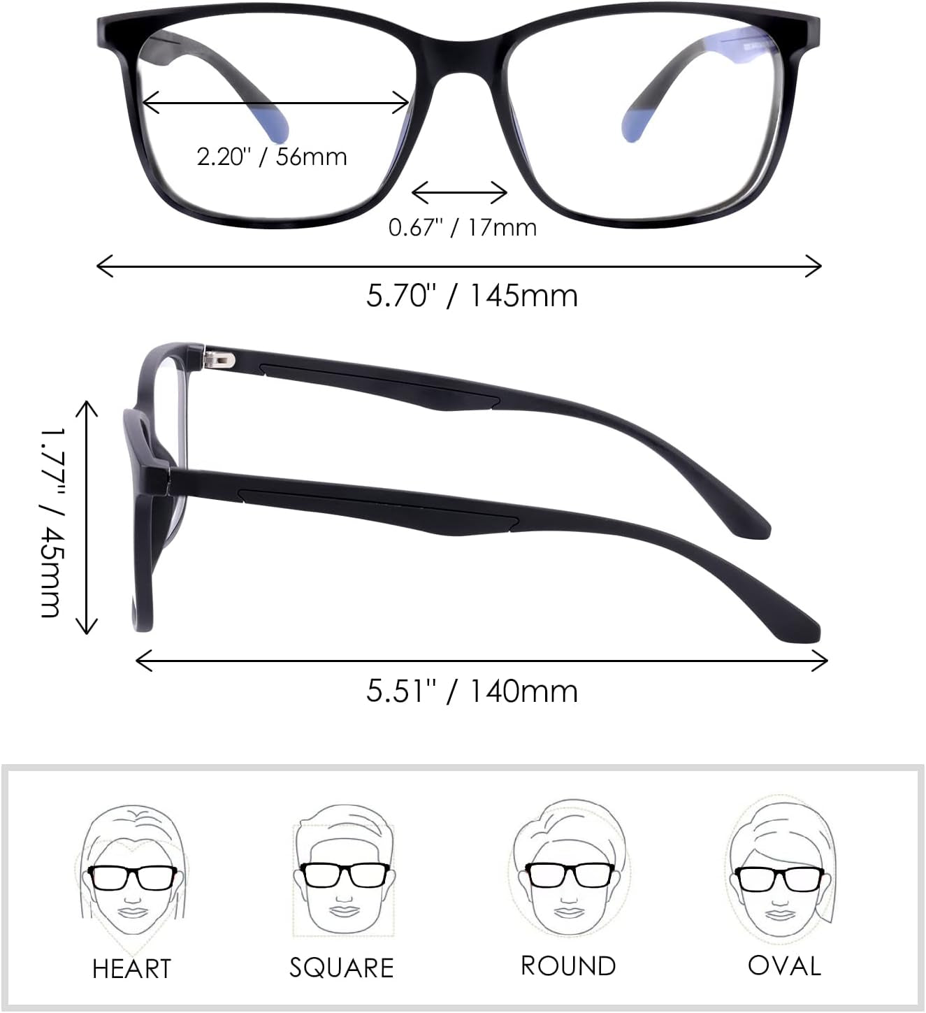 Blue Light Blocking Glasses Computer Glasses Blue Light Glasses for Women and Men with Reading Gaming Glasses (Frosting)