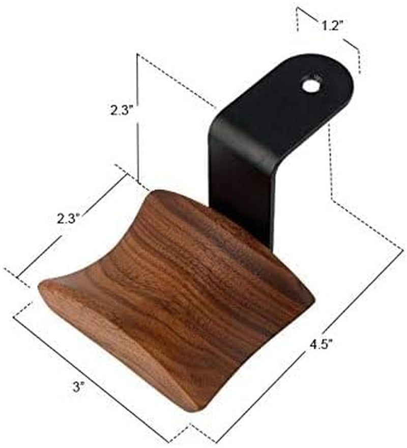 Under-Desk Mount Headphone Hanger Headset Stand Hook Walnut Wood Headphone Holder Rack Hook for Audio,Studio & Gaming Headphones