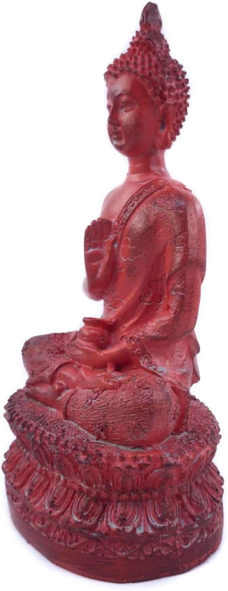 Thai Sitting Buddha Statue for Home Decor Red 6.7 "