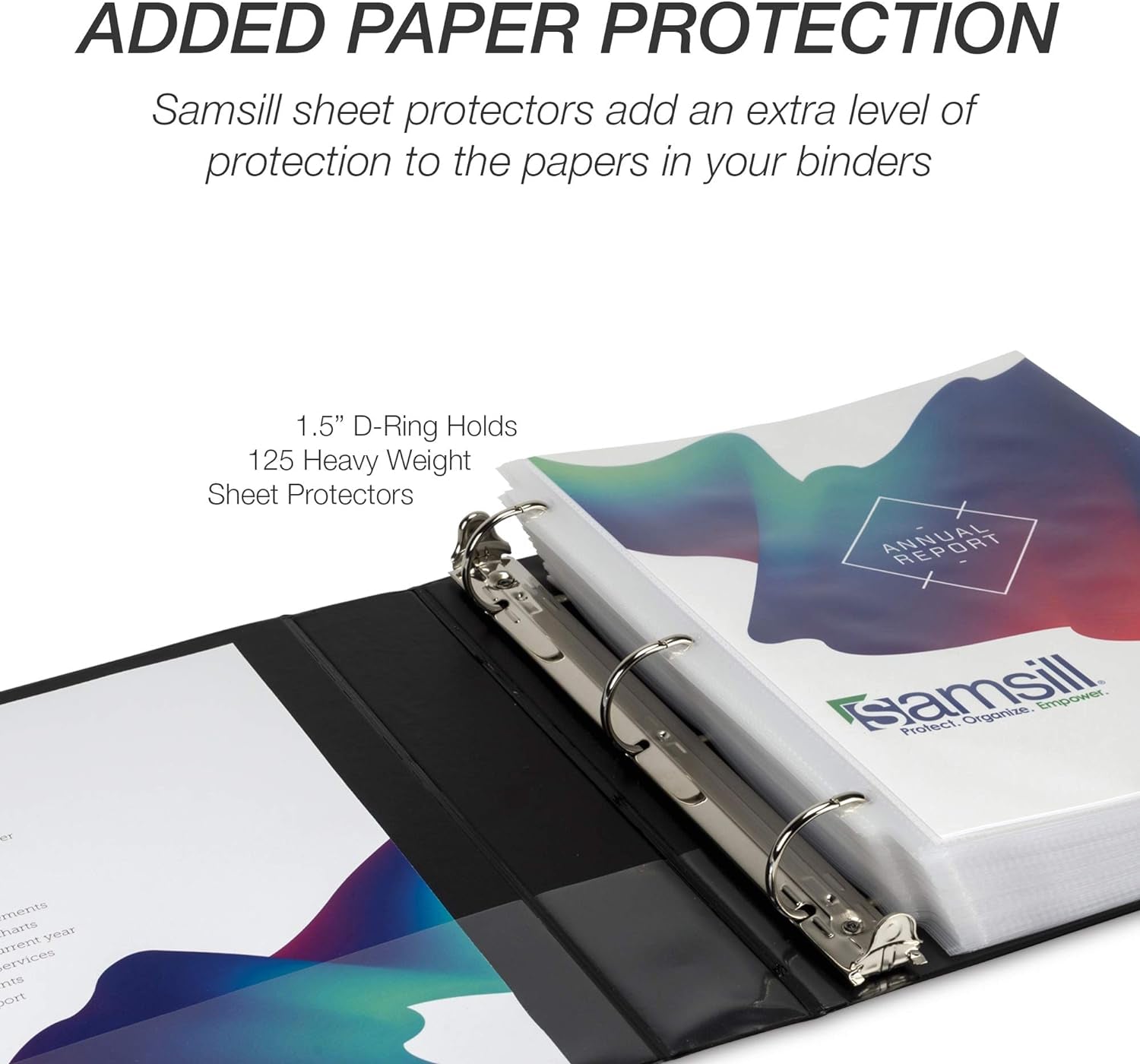 Durable 1.5 Inch 3 Ring Binder, Made in USA, D Ring Binder, FSC 100% Recycled Chipboard, Black, 4 Pack