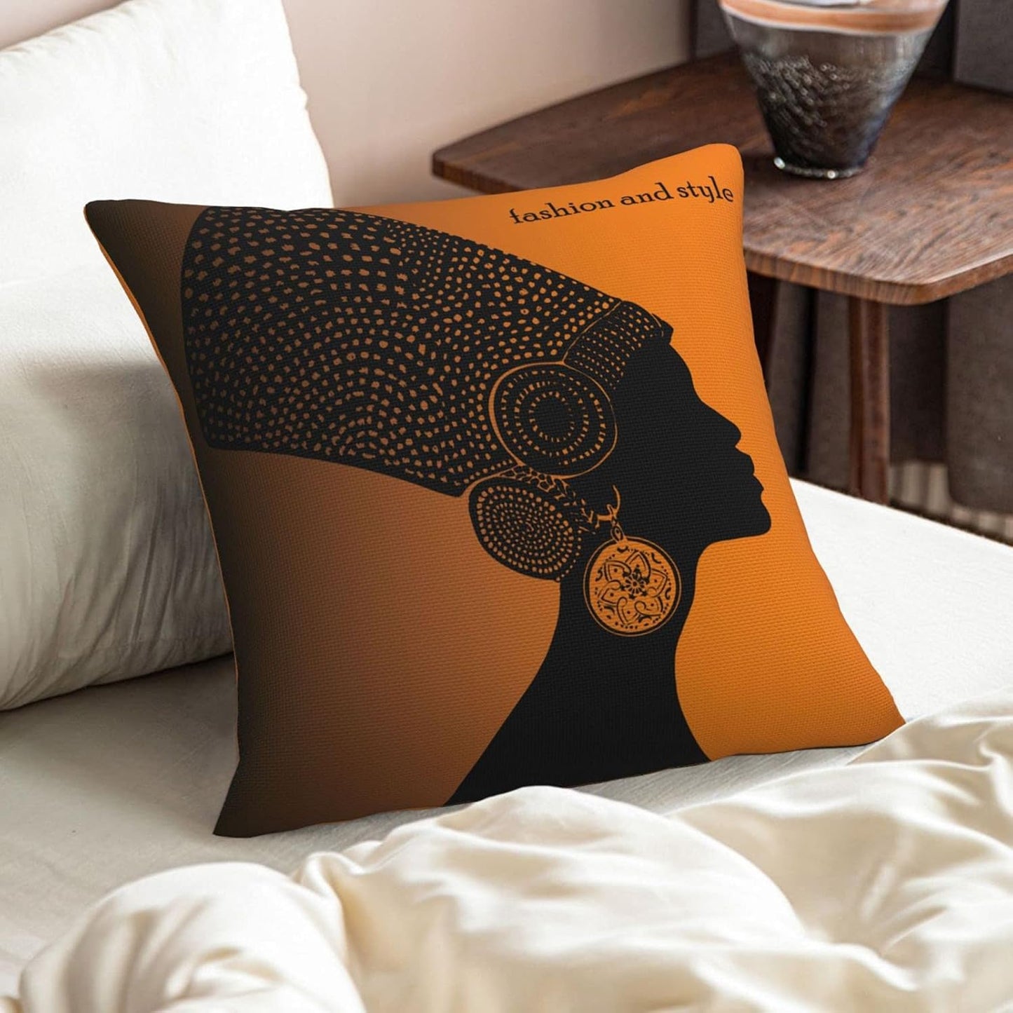 Pmzrao African American Women Throw Pillow Covers 18X18 Inchestribe Lady Decorative Deco Square Pillow Cases for Outdoor Patio Living Room Sofa Bed Couch Home Decor Set of 4 Linen