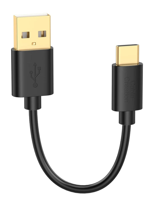Short USB C 6 Inch, USB a to USB C Fast Charging Type C Data Cord for Power Bank, Galaxy S23, Ipad Pro Ipad Mini, Ipad Pro,Iphone 15/16,Android Auto/Cellphone,Ps5 Controller