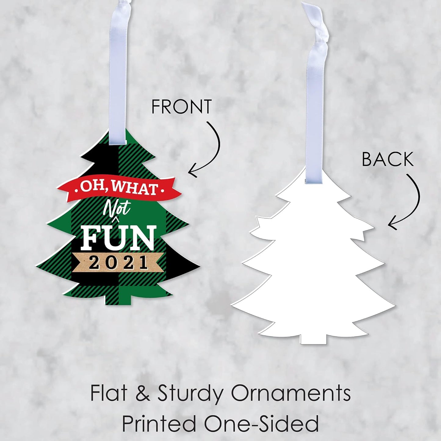 Together (Ish) 2021 - Funny Holiday Decorations - Christmas Tree Ornaments - Set of 12