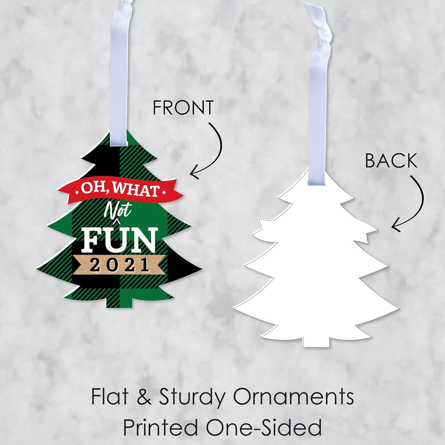 Together (Ish) 2021 - Funny Holiday Decorations - Christmas Tree Ornaments - Set of 12