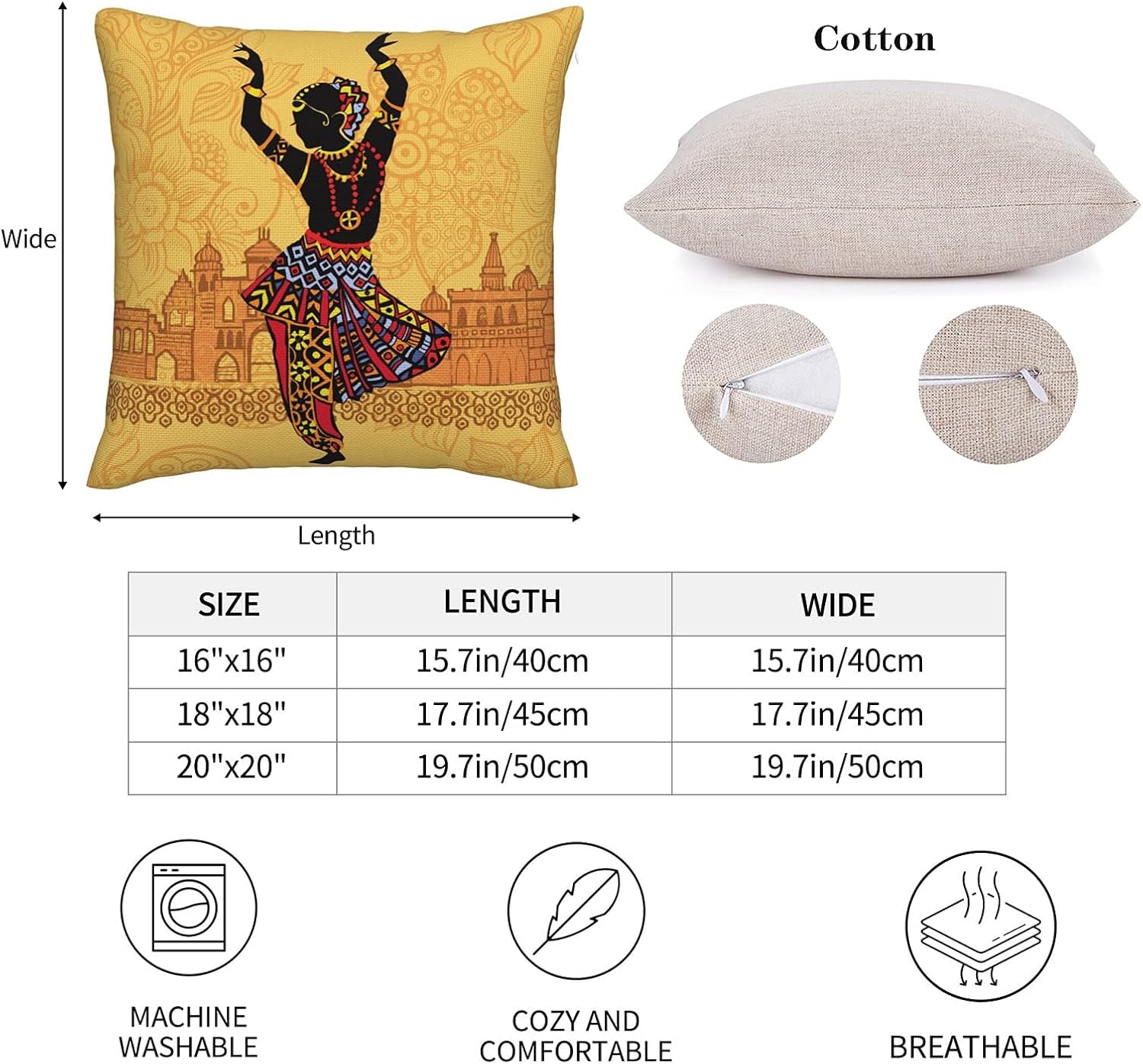 Pmzrao African American Women Throw Pillow Covers 18X18 Inchestribe Lady Decorative Deco Square Pillow Cases for Outdoor Patio Living Room Sofa Bed Couch Home Decor Set of 4 Linen