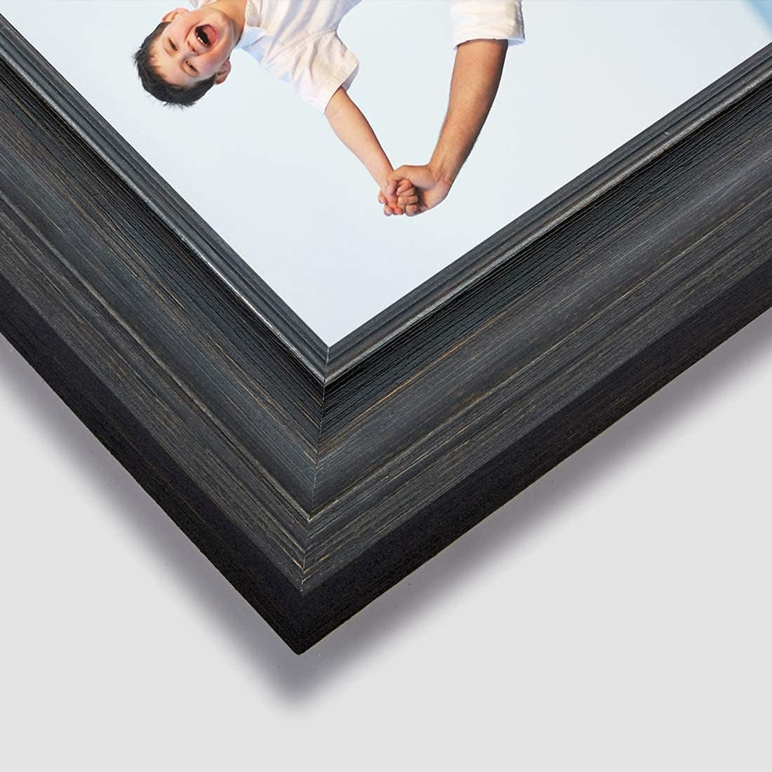 8X10 Picture Frames (3 Pack, Black) Rustic Photo Frame Set with Tempered Glass for Wall Mount & Table Top Display