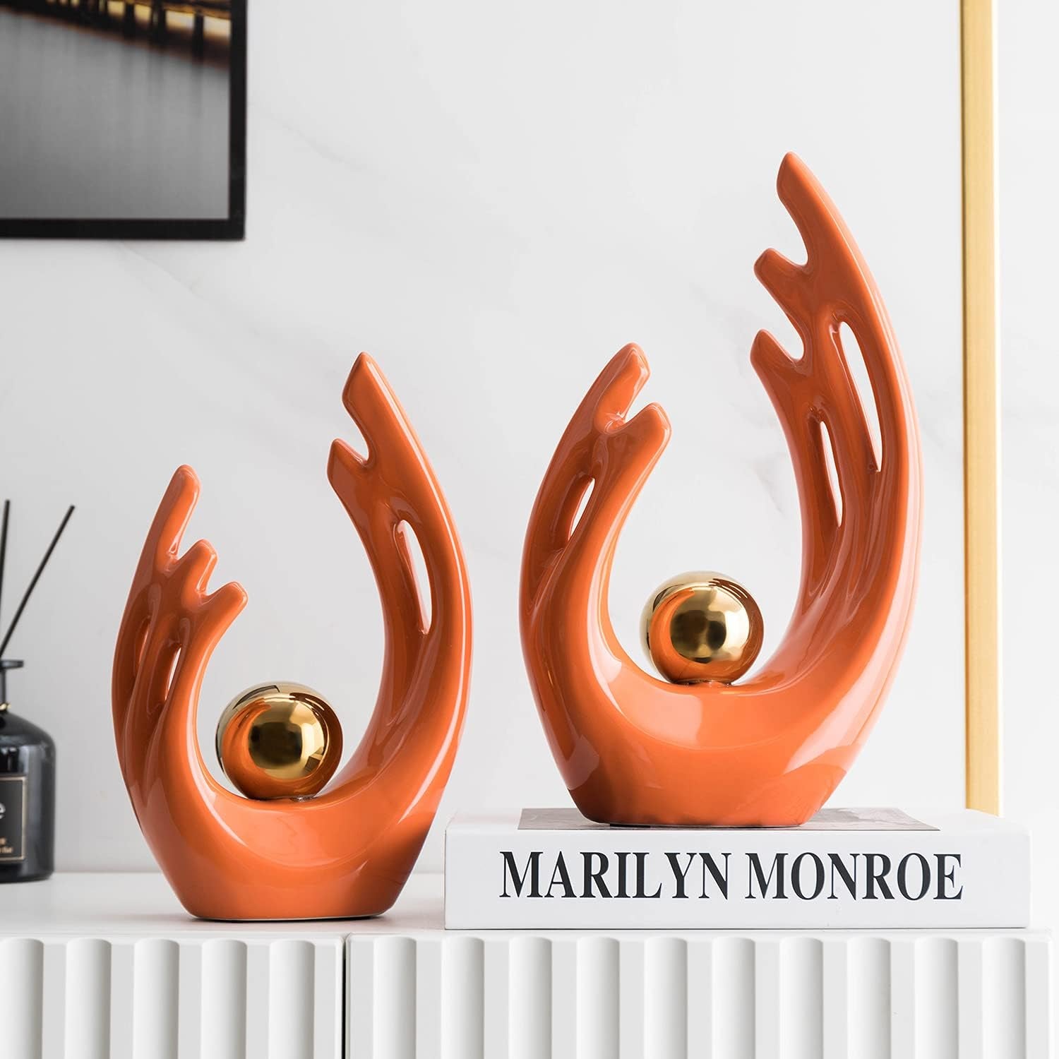 Modern Living Room Decor Art Ceramic Statues for Home Decor Accents Dining Table Decorations for Living Room Office Bedroom Kitchen Apartment Decor